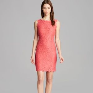 Adrianna Papell Coral Sleeveless Lace Sheath Dress